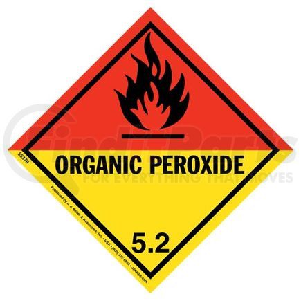 55379 by JJ KELLER - Class 5 Organic Peroxide Labels - Paper, 50 Sheets/Pk (2 Labels/Sheet)