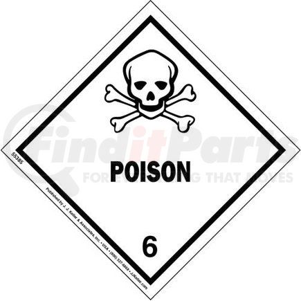 55385 by JJ KELLER - Class 6 Poison Labels - Poly, 25 Sheets/Pk (2 Labels/Sheet)