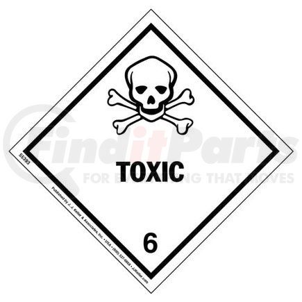 55393 by JJ KELLER - Class 6 Toxic Labels - Poly, 25 Sheets/Pk (2 Labels/Sheet)