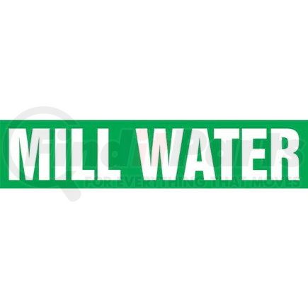 54081 by JJ KELLER - Mill Water Pipe Marker - ASME/ANSI - Green, Self-Stick Vinyl, 1.5" x 8"