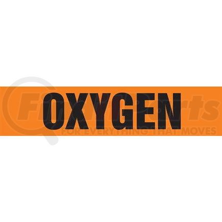 54192 by JJ KELLER - Oxygen Pipe Marker - ASME/ANSI - Orange, Self-Stick Vinyl, 1" x 8"