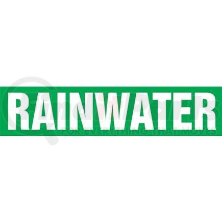 54199 by JJ KELLER - Rain Water Pipe Marker - ASME/ANSI - Green, Self-Stick Vinyl, 2.5" x 12"