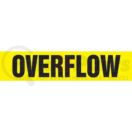 54186 by JJ KELLER - Overflow Pipe Marker - ASME/ANSI - Yellow, Self-Stick Vinyl, 1.5" x 8"