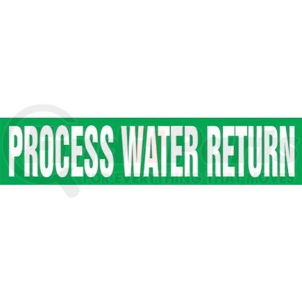 54303 by JJ KELLER - Process Water Return Pipe Marker - ASME/ANSI - Green, Self-Stick Vinyl, 1" x 8"