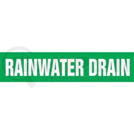 54366 by JJ KELLER - Rain Water Drain Pipe Marker - ASME/ANSI - Green, Self-Stick Vinyl, 2.5" x 12"