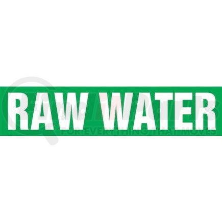 54371 by JJ KELLER - Raw Water Pipe Marker - ASME/ANSI - Green, Self-Stick Vinyl, 1" x 8"