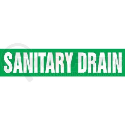 54457 by JJ KELLER - Sanitary Drain Pipe Marker - ASME/ANSI - Green, Self-Stick Vinyl, 2.5" x 12"