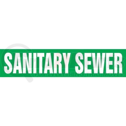 54464 by JJ KELLER - Sanitary Sewer Pipe Marker - ASME/ANSI - Green, Self-Stick Vinyl, 2.5" x 12"