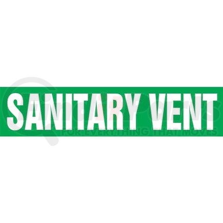 54471 by JJ KELLER - Sanitary Vent Pipe Marker - ASME/ANSI - Green, Self-Stick Vinyl, 2.5" x 12"