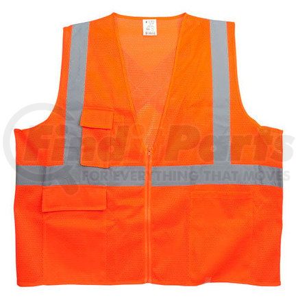 58036 by JJ KELLER - Safegear™ Safety Vest, Type R Class 2, Zipper Closure, 4XL/5XL, Orange
