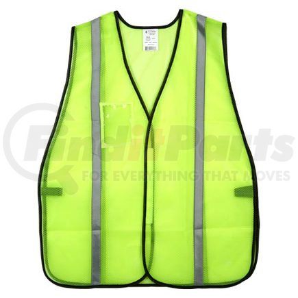 58045 by JJ KELLER - Safegear™ Non-Certified Safety Vest, Hook & Loop Closure, with 1" Silver Tape, Lime