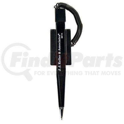 58114 by JJ KELLER - Black Ball Point Pen with Coil Cord and Base - Ball Point Pen, Sold in Units of 10 Pens