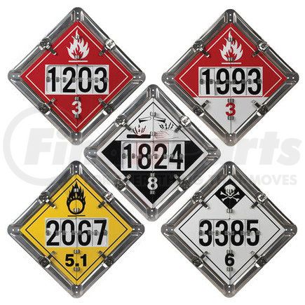 58136 by JJ KELLER - Numer-All™ Flip Placard - 5 Legend with Oxidizer, Unpainted Back Plate - 5-Legend, Unpainted Back Plate