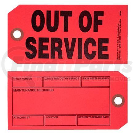 58246 by JJ KELLER - Forklift Out of Service Tag - Forklift Tag, Sold as Bundles of 50