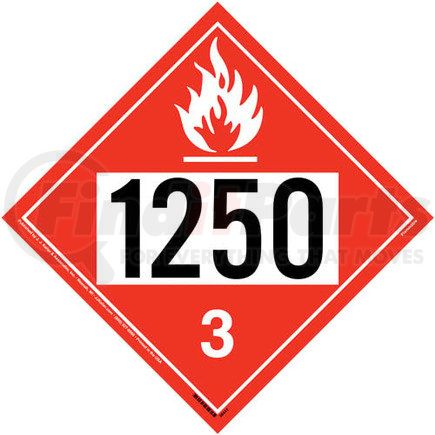 58441 by JJ KELLER - 1250 Placard - Class 3 Flammable Liquid - 176 lb Polycoated Tagboard
