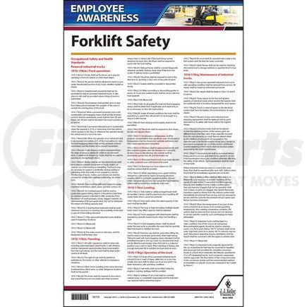 58720 by JJ KELLER - Forklift Safety Employee Awareness Poster - English Poster