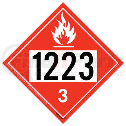 58727 by JJ KELLER - 1223 Placard - Class 3 Flammable Liquid - .040" Polycarbonate