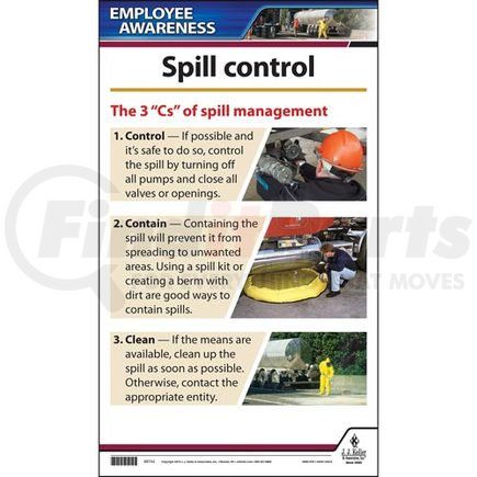 58744 by JJ KELLER - Trucking Spill Control - Driver Awareness Poster - Laminated Poster