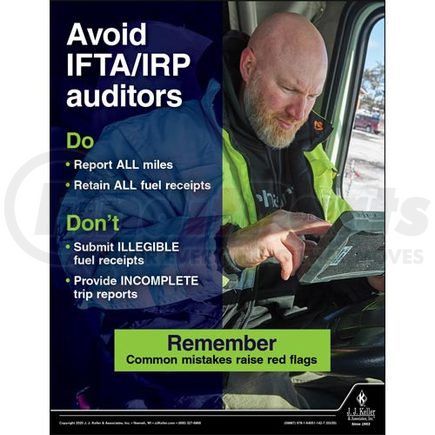 58887 by JJ KELLER - Avoid IFTA/IRP Auditors - Motor Carrier Safety Poster - Avoid IFTA/IRP Auditors