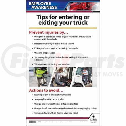 59604 by JJ KELLER - Safely Entering and Exiting Your Truck - Driver Awareness Poster - Laminated Poster