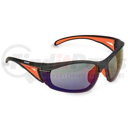 59804 by JJ KELLER - J. J. Keller™ SAFEGEAR™ Safety Glasses - Black and Orange Frame, Black Mirror Indoor/Outdoor Lens