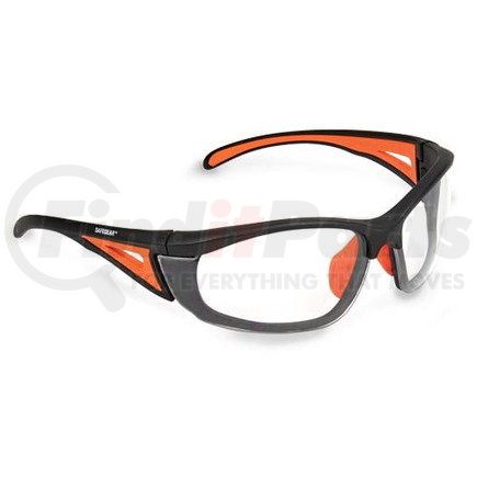 59802 by JJ KELLER - J. J. Keller™ SAFEGEAR™ Safety Glasses - Black and Orange Frame, Clear Lens