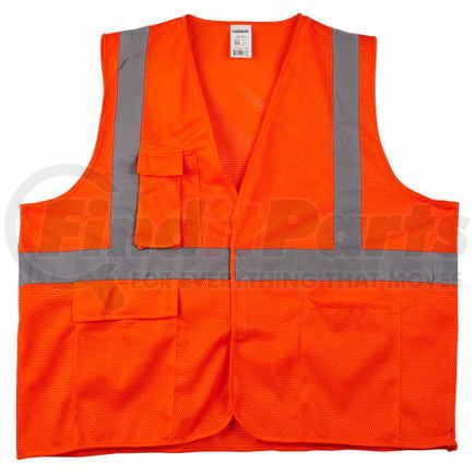 59836 by JJ KELLER - J. J. Keller SAFEGEAR Safety Vest Type R Class 2 - Hook & Loop Closure with Vertical Reflective Tape - 2XL/3XL Safety Vest, Orange