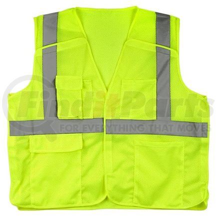 59846 by JJ KELLER - J. J. Keller SAFEGEAR Safety Vest Type R Class 2 - Hook & Loop 5-Point Breakaway Closure with Vertical Reflective Tape - S/M Safety Vest, Lime