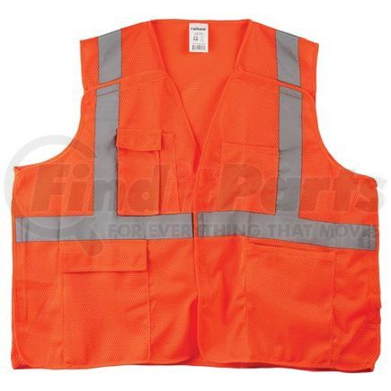 59853 by JJ KELLER - J. J. Keller SAFEGEAR Safety Vest Type R Class 2 - Hook & Loop 5-Point Breakaway Closure with Vertical Reflective Tape - 4XL/5XL Safety Vest, Orange