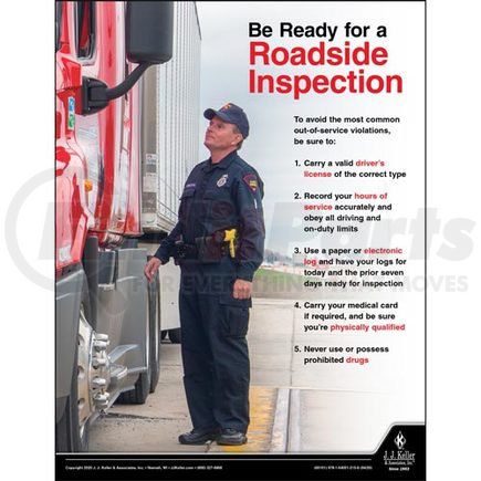 60101 by JJ KELLER - Be Ready for a Roadside Inspection - Transport Safety Risk Poster - Be Ready for a Roadside Inspection