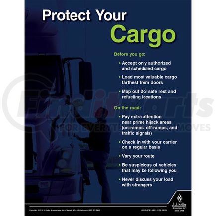 60135 by JJ KELLER - Protect Your Cargo - Driver Awareness Safety Poster - Protect Your Cargo