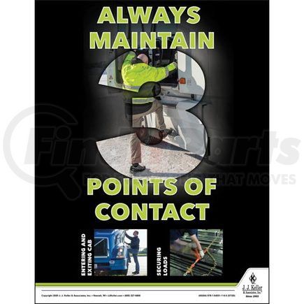 60204 by JJ KELLER - Always Maintain Points of Contact - Driver Awareness Safety Poster - Always Maintain Points of Contact