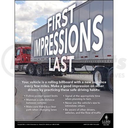 60407 by JJ KELLER - First Impressions Last - Driver Awareness Safety Poster - First Impressions Last
