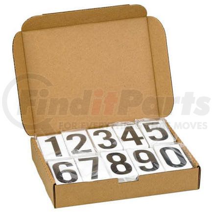 611 by JJ KELLER - Vinyl Numbering Kits, 3-1/2" Numbers, Clear