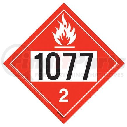 JJ Keller 56652 1077 Placard - Division 2.1 Flammable Gas - 20 mil Polystyrene, Laminated