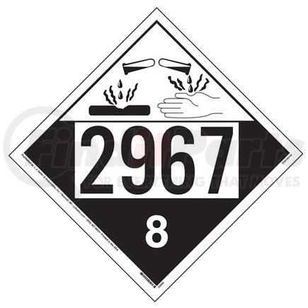 56666 by JJ KELLER - 2967 Placard - Class 8 Corrosive - 4 mil Vinyl Permanent Adhesive