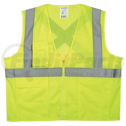 58030 by JJ KELLER - Safegear™ Safety Vest, Type R Class 2, Zipper Closure, L/XL, Lime
