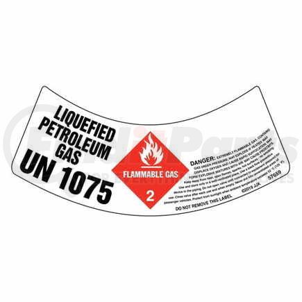 57659 by JJ KELLER - Gas Cylinder Shoulder Labels - Flammable Gas - Flammable Gas Liquid Petroleum Gas 1075 Gas Cylinder Shoulder Label