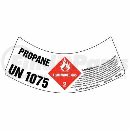 57660 by JJ KELLER - Gas Cylinder Shoulder Labels - Flammable Gas - Flammable Gas Propane 1075 Gas Cylinder Shoulder Label