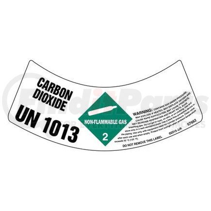 57662 by JJ KELLER - Gas Cylinder Shoulder Labels - Non-Flammable Gas - Non-Flammable Gas Carbon Dioxide 1013 Gas Cylinder Shoulder Label