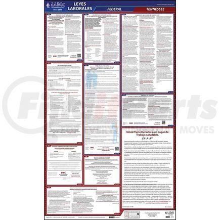 62915 by JJ KELLER - 2022 Tennessee & Federal Labor Law Posters - All-In-One State & Federal Poster (Spanish)
