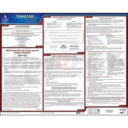 62917 by JJ KELLER - 2022 Tennessee & Federal Labor Law Posters - State Only Poster (Spanish)