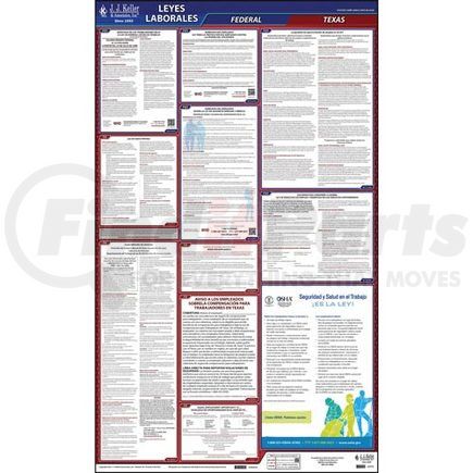 62919 by JJ KELLER - 2022 Texas & Federal Labor Law Posters - All-In-One State & Federal Poster (Spanish), No Workers' Comp