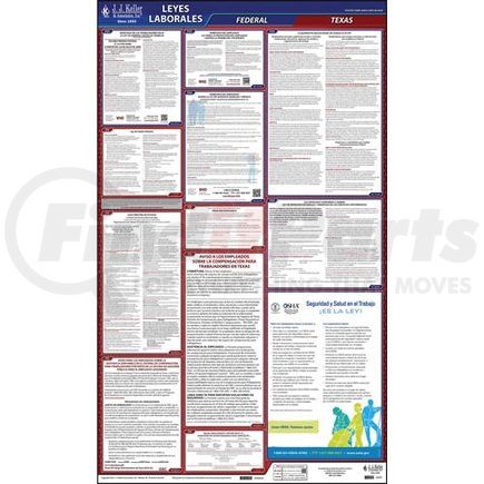 62921 by JJ KELLER - 2022 Texas & Federal Labor Law Posters - All-In-One State & Federal Poster (Spanish) w/ Workers' Comp