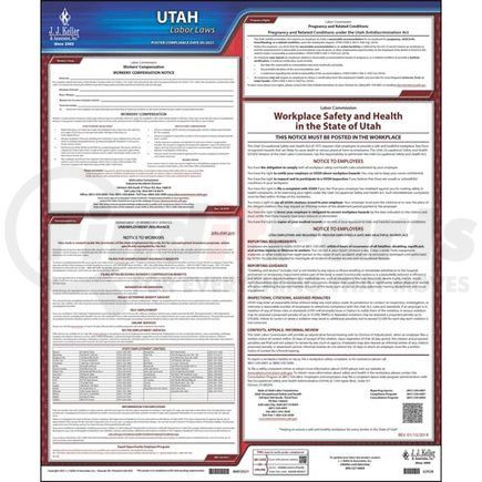 62928 by JJ KELLER - 2022 Utah & Federal Labor Law Posters - State Only Poster (English)