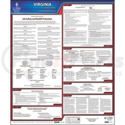 62932 by JJ KELLER - 2022 Virginia & Federal Labor Law Posters - State Only Poster (English)