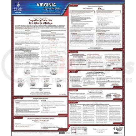62933 by JJ KELLER - 2022 Virginia & Federal Labor Law Posters - State Only Poster (Spanish)
