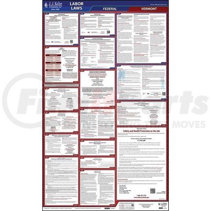 62934 by JJ KELLER - 2021 Vermont & Federal Labor Law Posters - All-In-One State & Federal Poster (English)