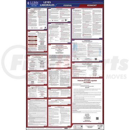 62935 by JJ KELLER - 2021 Vermont & Federal Labor Law Posters - All-In-One State & Federal Poster (Spanish)