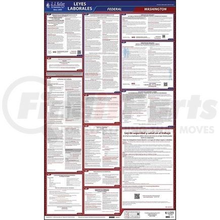62939 by JJ KELLER - 2022 Washington & Federal Labor Law Posters - All-In-One State & Federal Poster (Spanish)